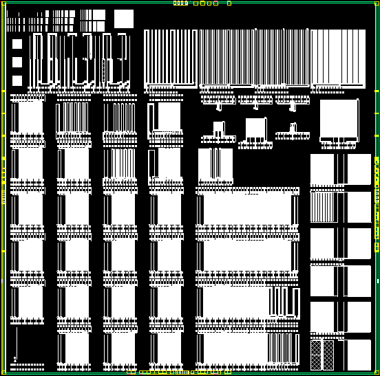 Chip layout of the 754 standard mask for Cu CMP testing